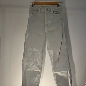 zara high waisted wide leg cargo jeans in light wash